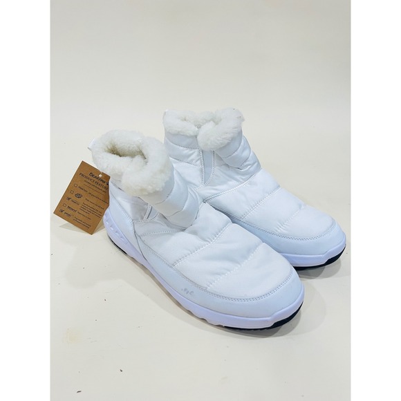 Bearpaw Women's White Quilted Puffer Snow Boots Size 10 Winter Warm - Picture 1 of 4